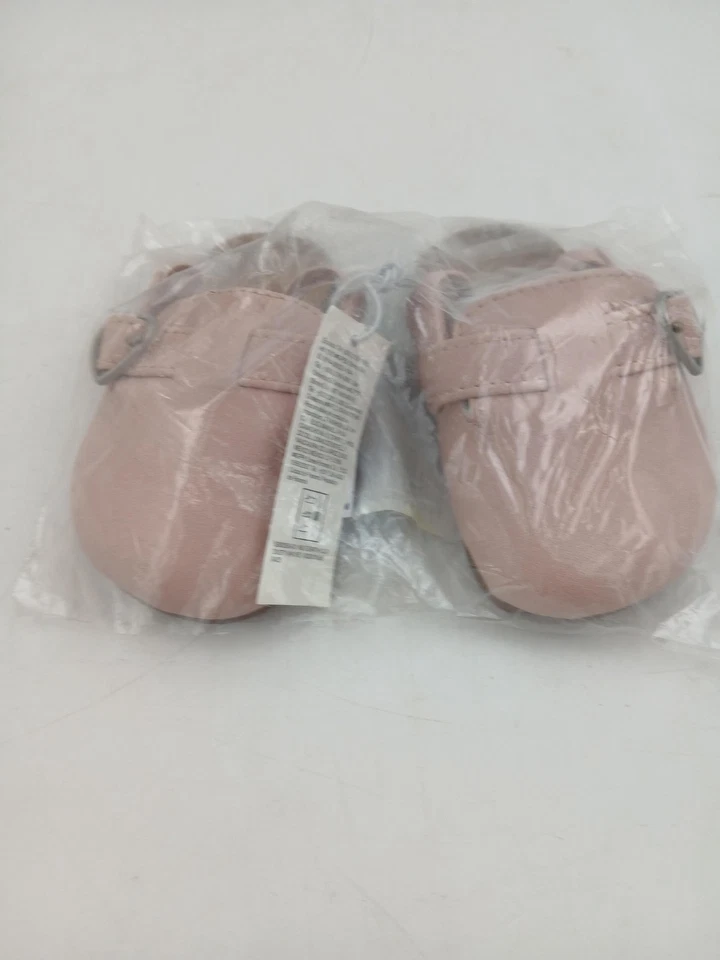 Antiguo Zapatos Azul Marino Bebé Niñas Talla 2 3-6 Meses Rosa Zueco Sandalias Sin Cordones Correa Trasera Foto 1 de 4