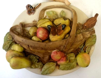Hallmark Keepsake Ornamento Patio Trasero Huerto Medición 3.5x3" Resina Fruta Cesta Foto 1 de 4