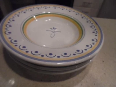 3 tazones de sopa/pasta Williams-Sonoma WS04 blanco/amarillo/azul casi como nuevo envío bajo Foto 1 de 3