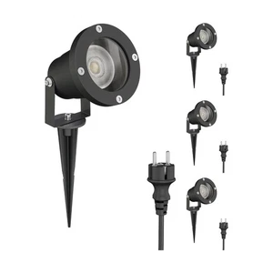 LED Gartenstrahler DUK schwarz mit Erdspieß für außen, IP65, inkl. GU10 Lampe - Bild 1 von 12