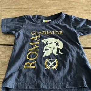 Child Kids Gladiator T-Shirt - Black - Size 1-2 - Picture 1 of 14
