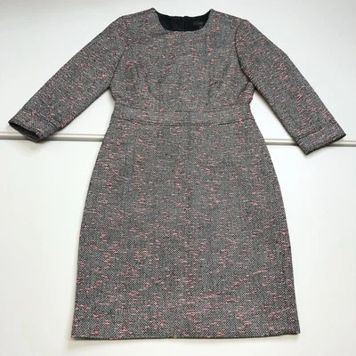 J. Vestido feminino Crew 8P multicolorido tweed neon bainha manchada mangas 3/4 forrado - Imagem 1 de 4