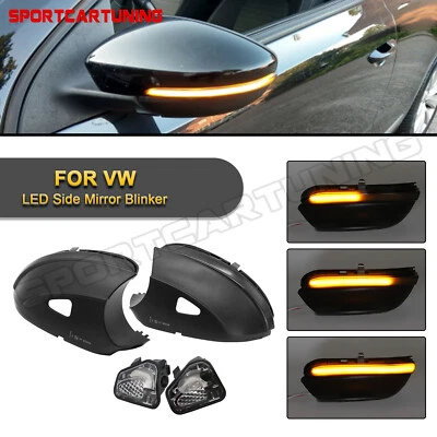 2X Sequential LED Side Mirror Turn Signal Lights For VW EOS Beetle CC Passat B7 Foto 1 de 4