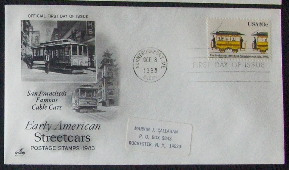 USA FDC 1983 SC #2060 EARLY AMERICAN STREETCARS, MONTGOMERY AL 1886. - Image 1 of 1