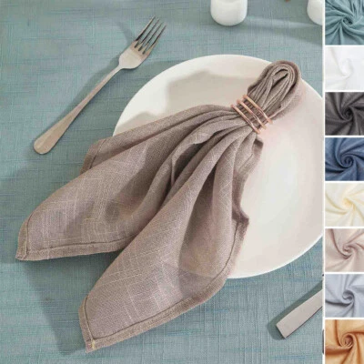 20-Inch Faux Burlap NAPKINS Premium Polyester Party Wedding Table Decorations - Image 1 of 4