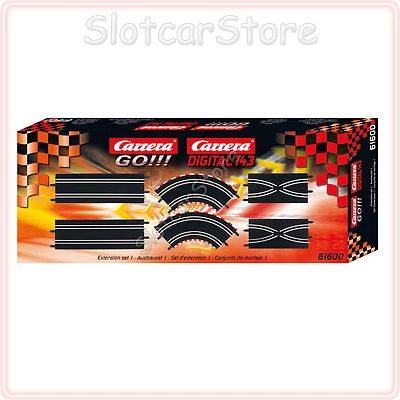 Carrera GO 61600 Ausbauset 1 2x Kurve 2x Gerade 2x Spurwechsel auch Digital 1:43