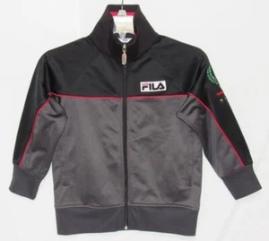 FILA SPORT Kids Boys "Embroidered England Flag" Gray Black Track Jacket Size 8 - Picture 1 of 7