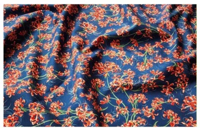 Tela Coreana Tradicional Flor Araña Estampado Lirio Hecho en Corea BTHY Foto 1 de 4