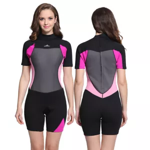 Premium Women's 2mm Neoprene Shorty Wetsuit, Diving Swimming Snorkeling Surfing - Picture 1 of 7