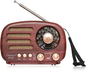 Portable Vintage Radio Retro Bluetooth Speaker, FM/AM/SW Old Fashion Classic Sty - Picture 1 of 7