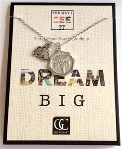 Nursing RN Caduceus Necklace DREAM BIG Nurse Graduation Gift Silver Plated 19" - Picture 1 of 11