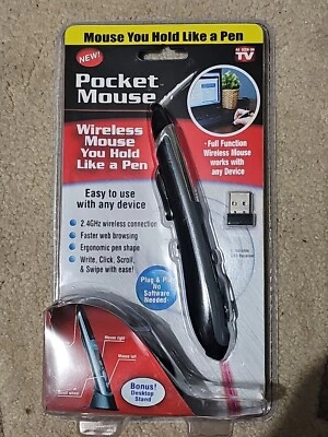 Pocket Mouse Pen As Seen On TV Genuine USB Wireless Optical 2-in-1 Digital Pen - Image 1 of 2
