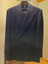 Vintage 1940s Navy Double Breasted Suit 40L 41L 42L