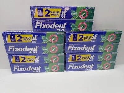 Fixodent Plus con mira adhesiva para dentaduras postizas crema 2 oz 10 paquetes nuevo sellado Foto 1 de 4