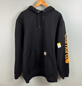 NEW Carhartt Men's XL Black Loose Fit Midweight Logo Sleeve Graphic Sweatshirt - Picture 1 of 13