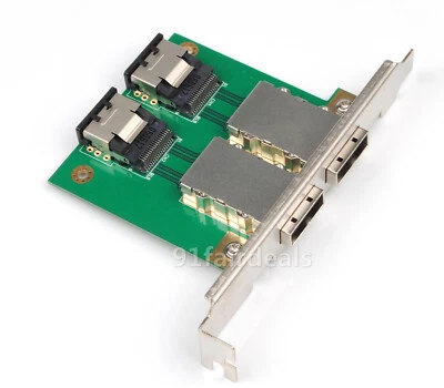 2Ports Mini SAS SFF-8088 To 36Pin SFF-8087 PCBA Female Adapter PCI Bracket Great - Image 1 of 4