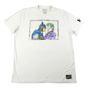 Batman versus Joker Under Armour T Shirt XL White Loose Heatgear DC Comics 2016 - Picture 1 of 21