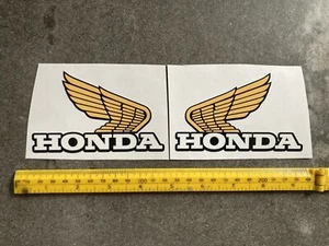 Honda XR75 1975 Yellow Gold Honda Wings Tank Decal Set/ Honda Wings 105mm - Picture 1 of 1