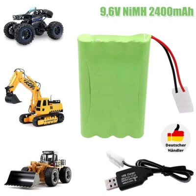 9,6V NiMH Akku 2400mAh Pack Tamiya Stecker mit USB-Ladegerät für RC Auto Drone - Bild 1 von 4