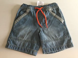 BNWT Little Boys Sz 1 H & T Brand Cool Pale Blue Wash Stretch Denim Shorts - Picture 1 of 2