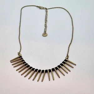 Marlyn Schiff Spike Necklace Adjustable Gold And Black - Picture 1 of 4