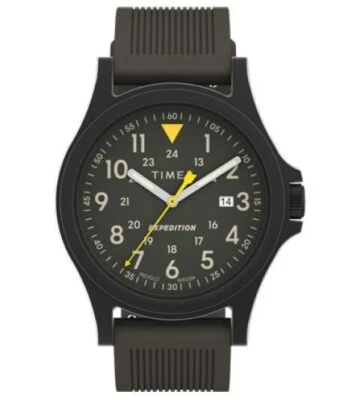 Reloj para hombre Timex Expedition Acadia 40 mm banda de silicona verde INDIGLO TW4B30000 Foto 1 de 2