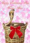 bbv40 Cobra basket Valentine's Day Greeting Personalised Card