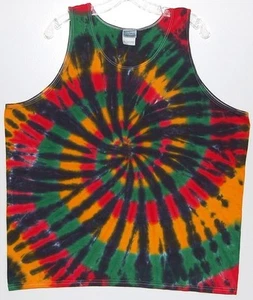 Camiseta sin mangas para hombre TIE DYE Rasta Spiral sm m l xl 2x 3x Jamaica arte hippie Marley - Imagen 1 de 1