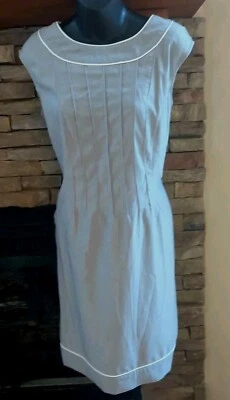 Vestido para mujer Cato plisado gris, ribete blanco talla 10 estilo clásico profesional Foto 1 de 4