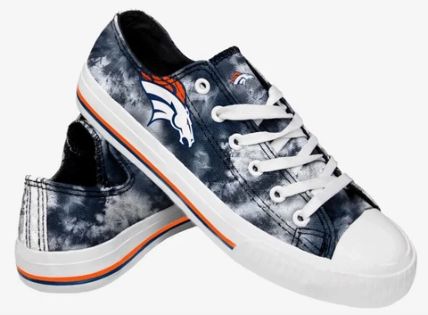 FOCO Denver Broncos NFL Team Sneaker Low Top Tie Dye Womens Shoes Size 7 NEW Cover