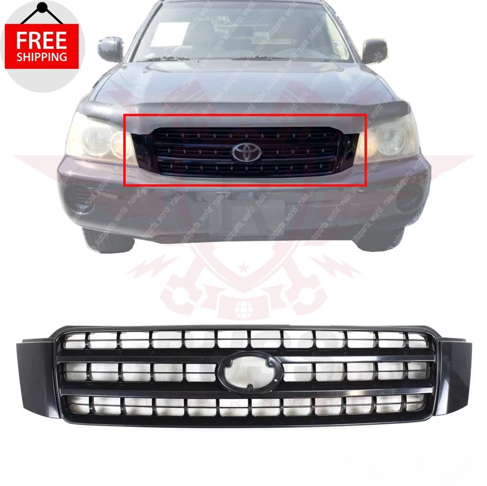 New Front Grille Assembly Black  Fits 2001 2002 2003 Toyota Highlander TO1200235 Foto 1 de 4