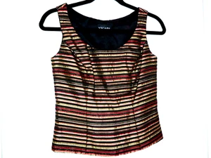Xscape by Lawrenci Xurtz Sleeveless Top top Size 4 metallic thread hidden zipper - Picture 1 of 8