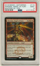 MAGIC MTG MASTERS 25 AKROMA, ANGEL OF FURY #119 FOIL PSA 9 MINT #*