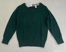 TCP Boys Lightweight Knit Cotton Pullover Long Sleeve Sweater, Green, XS (4),NWT