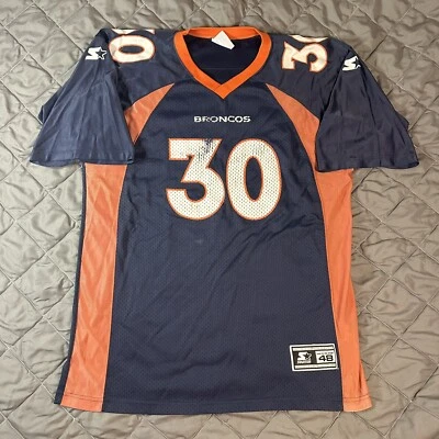 Camiseta de fútbol americano vintage de los Denver Broncos para hombre grande azul Terrell Davis NFL Foto 1 de 4