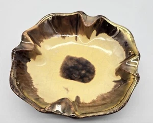 VTG W. Germany MCM #737 Ashtray Ceramic Brown w Yellow & Cream Keramik?? - Picture 1 of 5