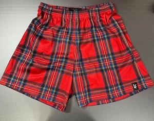 Lost Files Clothing Red / Blue Plaid Print Mesh Shorts MENS NEW L - Picture 1 of 3