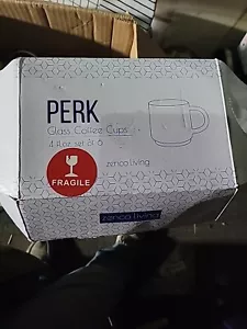 Zenco Living Perk Glass Coffee Cups - 4 FL OZ - Set of 6 for small coffees - Picture 1 of 3