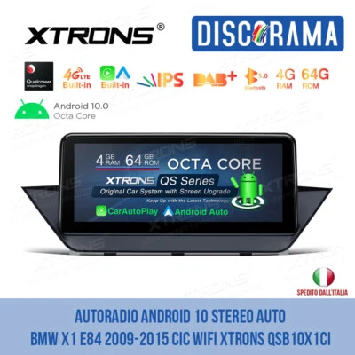 AUTORADIO ANDROID 10 STEREO AUTO BMW X1 E84 2009-2015 CIC WIFI XTRONS QSB10X1CI  - Immagine 1 di 4
