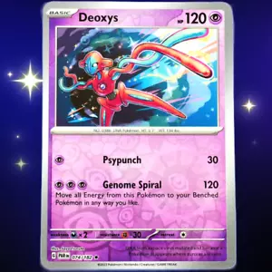 Deoxys - Raro Holograma Inverso - Juego de cartas coleccionables Pokémon Scarlet & Violet Paradox Rift #074/182 - Imagen 1 de 3