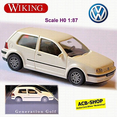 VW Golf 4 Berlina Tipo 1J5 Generazione Golf 1999-2006 Candyweiss 1:87 Wiking 057 - Immagine 1 di 3