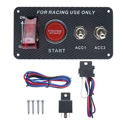 4 Gang Engine Start Push Button Ignition Switch Panel For Car Boat Racing Car - image 1 of 4