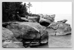 RPPC Broken Rocks Water Trail Lake Huron Port Austin Michigan VTG Photo Postcard - Picture 1 of 2