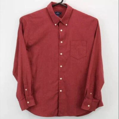 Camisa Dockers para hombre con botones manga larga cuello talla XL roja lisa deshilachada Foto 1 de 4