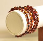 Lot of 5 wholesale Genuine Baltic amber bracelet -cherry olive with clasp c-4605