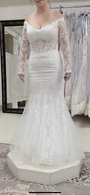 lace wedding dress size 8 - Image 1 of 2