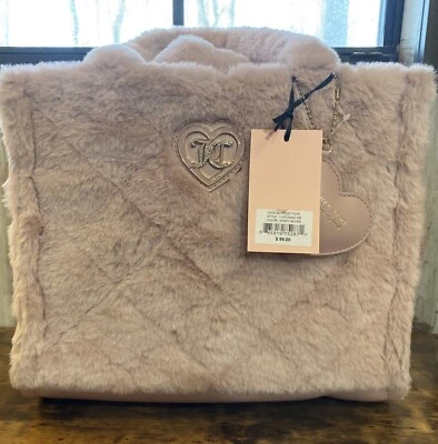  JUICY COUTURE позволяет получить уютный пыльный румяна пушистая сумка с короткими ручками совершенно новый с ярлыками  - Изображение 1 из 4