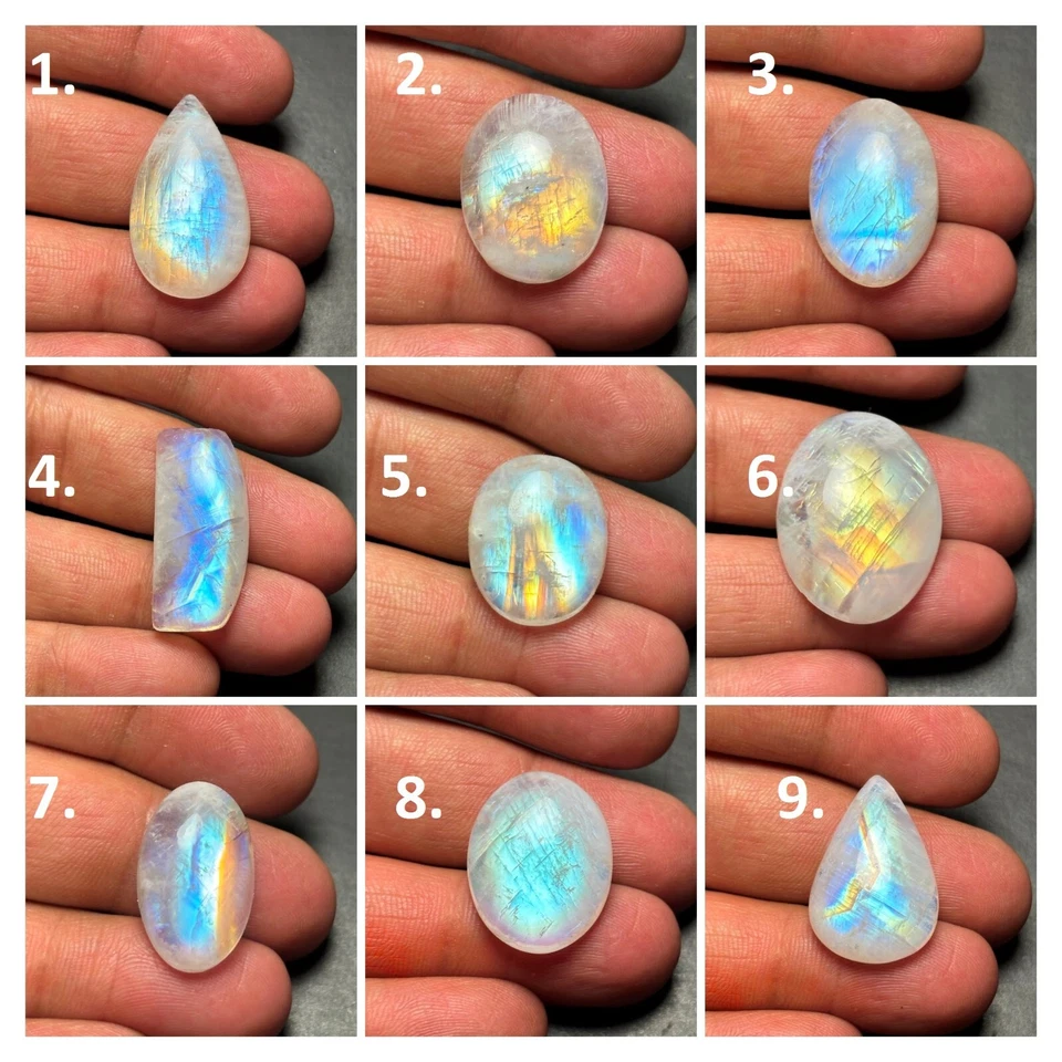 Piedra lunar natural cabujón piedra preciosa semipreciosa para hacer joyas J 9574 Foto 1 de 1