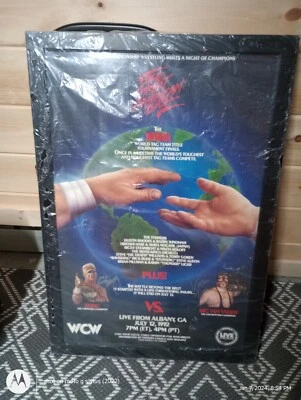 Póster de lucha libre raro autografiado WWF WWE WCW Great American Bash 1992 PPV  Foto 1 de 4