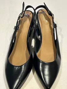 LADIES BLACK LEATHER COURT SHOES SIZE 7  CLARKS ARTISAN WORN ONCE - Picture 1 of 5